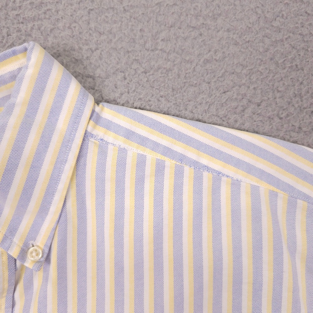 VTG Ralph Lauren Blake Shirt Mens S Blue Yellow Striped Short Sleeve Button Down - Picture 11 of 11